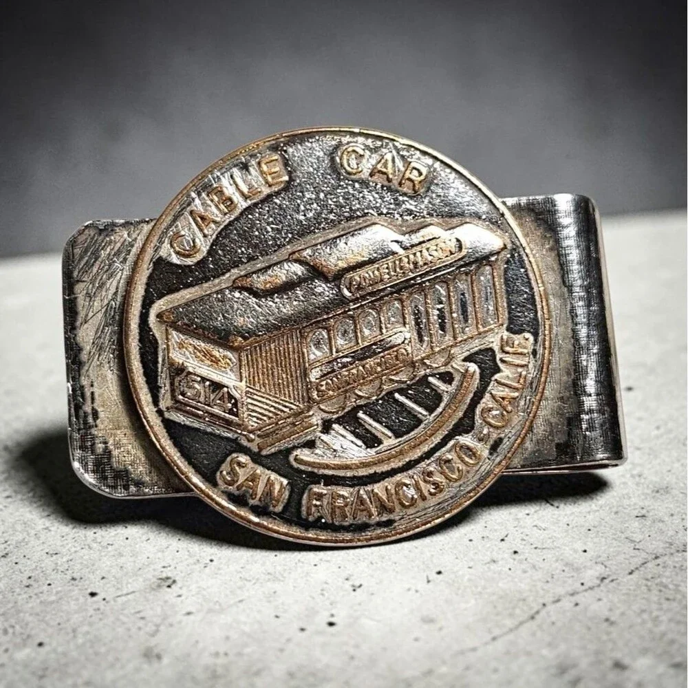 San Francisco Cable Car Money Clip Vintage Powell Mason Souvenir Metal Clasp 514